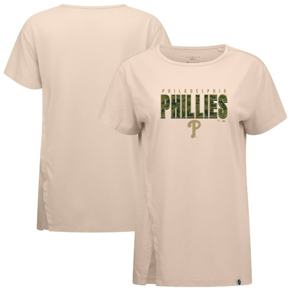 Philadelphia Phillies Levelwear Women's Influx Protect W T-Shirt Khaki