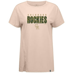 Colorado Rockies Levelwear Women's Influx Protect W T-Shirt Khaki