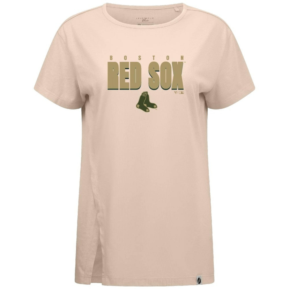 Boston Red Sox Levelwear Women's Influx Protect W T-Shirt Khaki