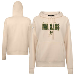Miami Marlins Levelwear Women's Adorn Protect W Pullover Hoodie Khaki