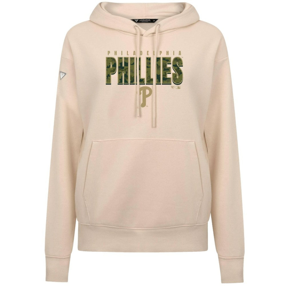 Philadelphia Phillies Levelwear Women's Adorn Protect W Pullover Hoodie Khaki