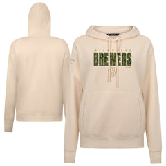 Milwaukee Brewers Levelwear Women's Adorn Protect W Pullover Hoodie Khaki