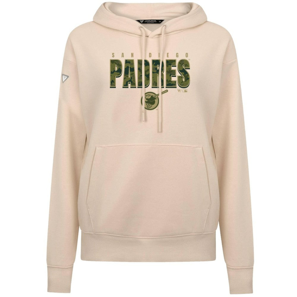 San Diego Padres Levelwear Women's Adorn Protect W Pullover Hoodie Khaki