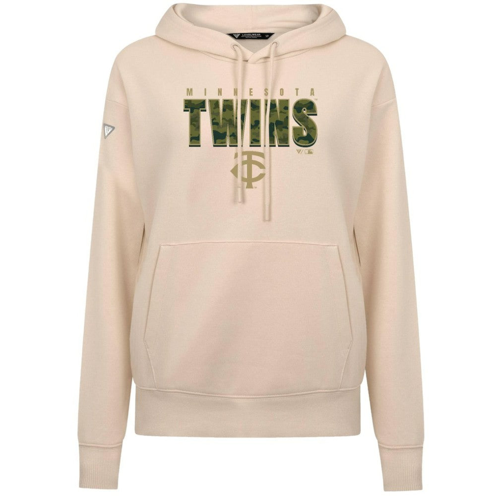 Minnesota Twins Levelwear Women's Adorn Protect W Pullover Hoodie Khaki