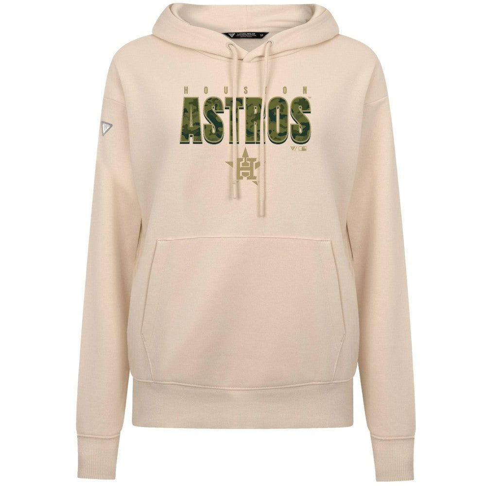 Houston Astros Levelwear Women's Adorn Protect W Pullover Hoodie Khaki