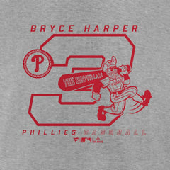 Bryce Harper Philadelphia Phillies Player Graphic T-Shirt Heather Gray
