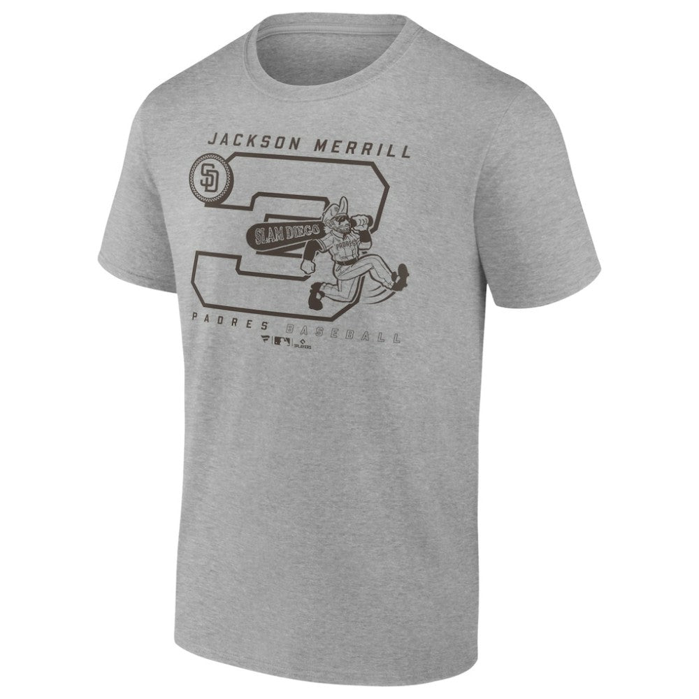 Jackson Merrill San Diego Padres Player Graphic T-Shirt Heather Gray