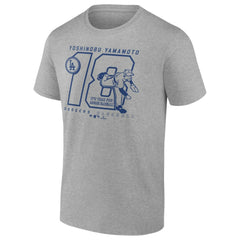 Yoshinobu Yamamoto Los Angeles Dodgers Player Graphic T-Shirt Heather Gray