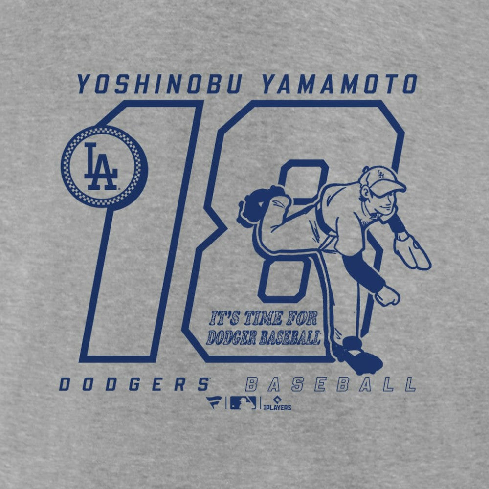 Yoshinobu Yamamoto Los Angeles Dodgers Player Graphic T-Shirt Heather Gray