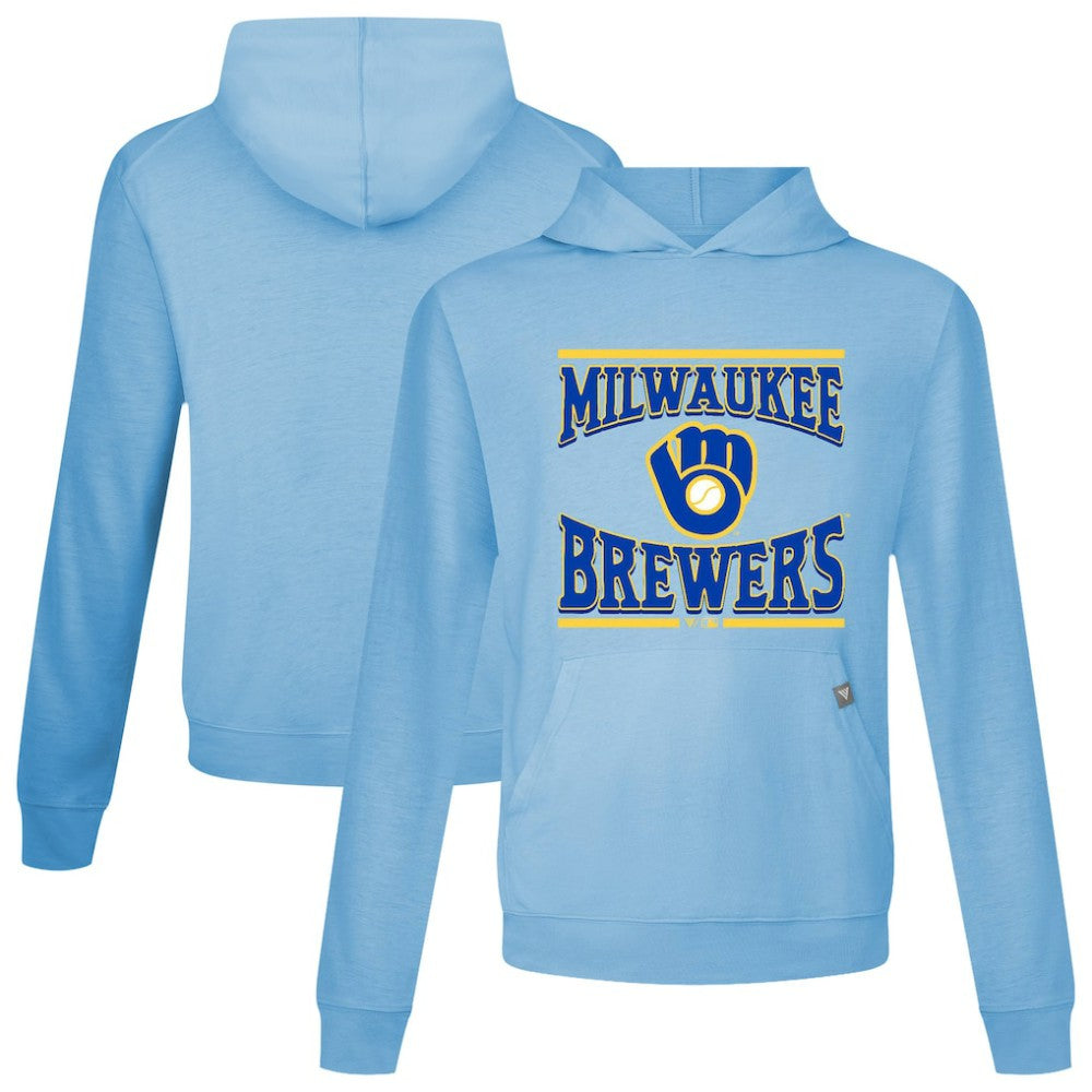 Milwaukee Brewers Levelwear Big Brew Relay Pullover Hoodie Light Blue