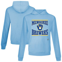 Milwaukee Brewers Levelwear Big Brew Relay Pullover Hoodie Light Blue