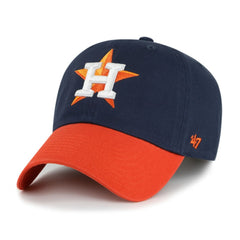 Houston Astros Team Logo Clean Up Adjustable Hat Navy/Orange | 47 brand