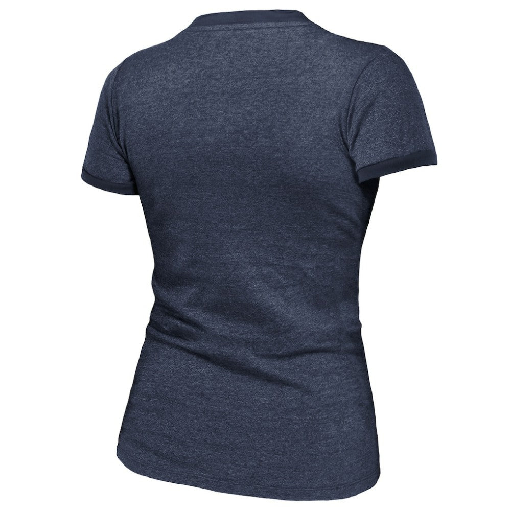 Florida Panthers Majestic Threads Women's 2025 Stanley Cup Champions Tri-Blend Ringer T-Shirt Navy