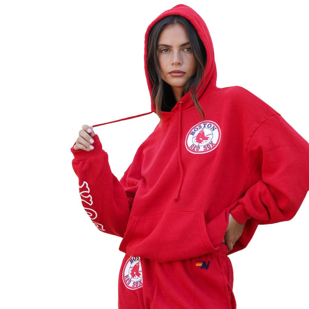 Boston Red Sox Aviator Nation x MLB Unisex Tri-Blend Pullover Hoodie Red