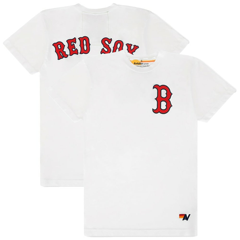 Boston Red Sox Aviator Nation x MLB Unisex Tri-Blend T-Shirt White