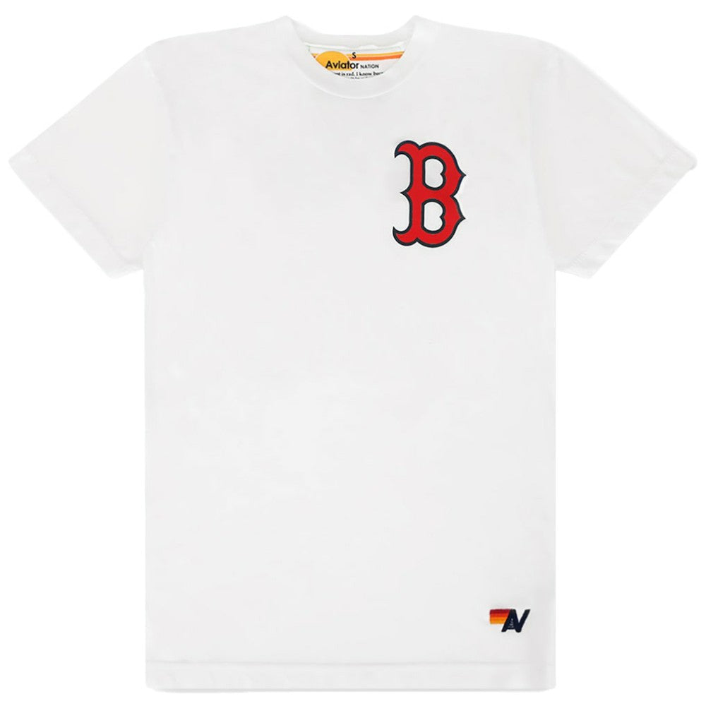 Boston Red Sox Aviator Nation x MLB Unisex Tri-Blend T-Shirt White