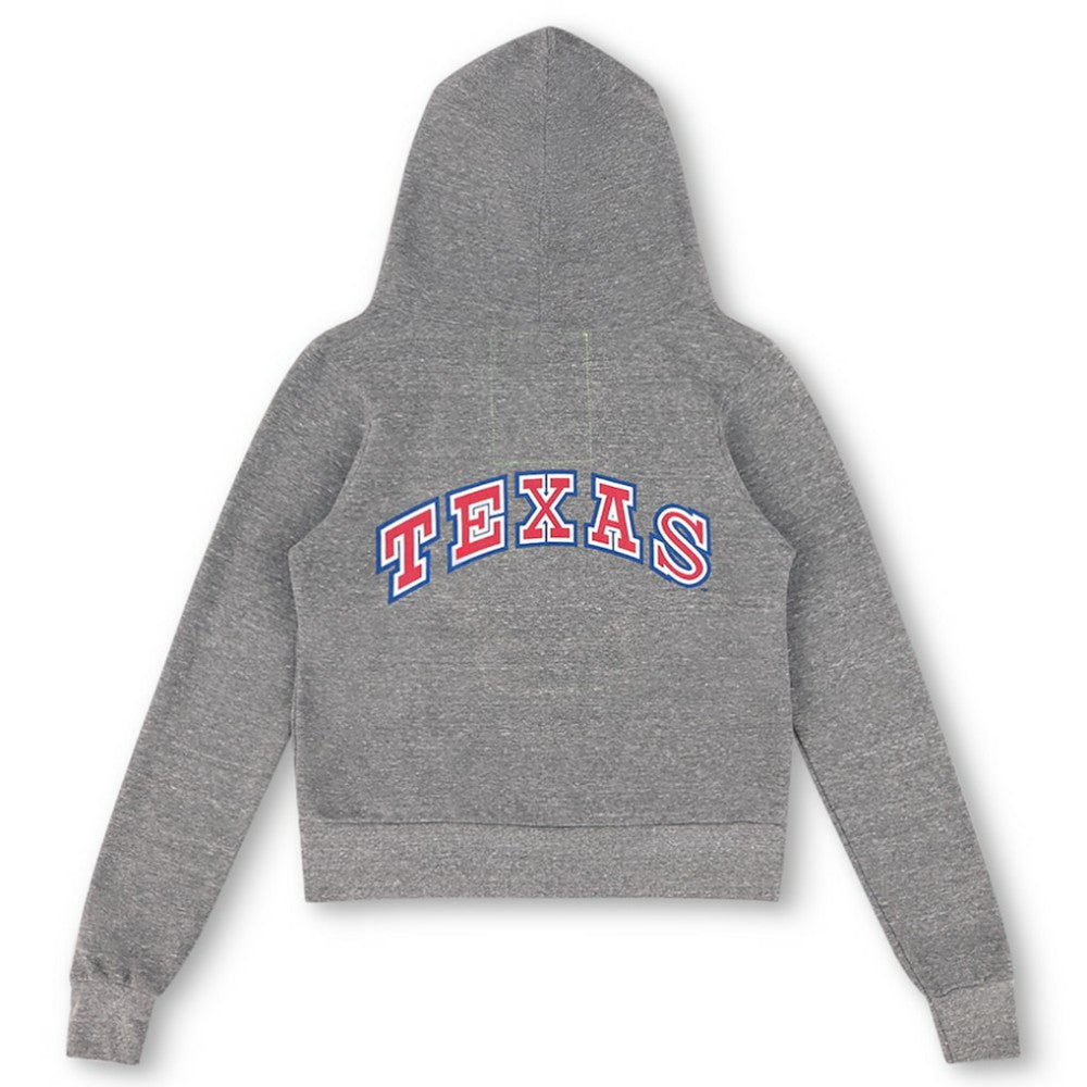 Texas Rangers Aviator Nation x MLB Unisex 5-Stripe Tri-Blend Full-Zip Hoodie Heather Gray