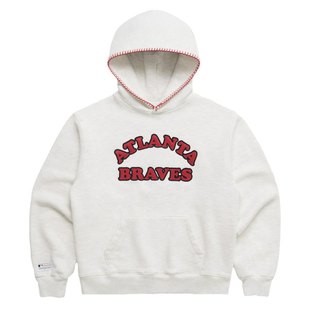 Atlanta Braves Madhappy x MLB Unisex Heavyweight Fleece Pullover Hoodie Heather Gray