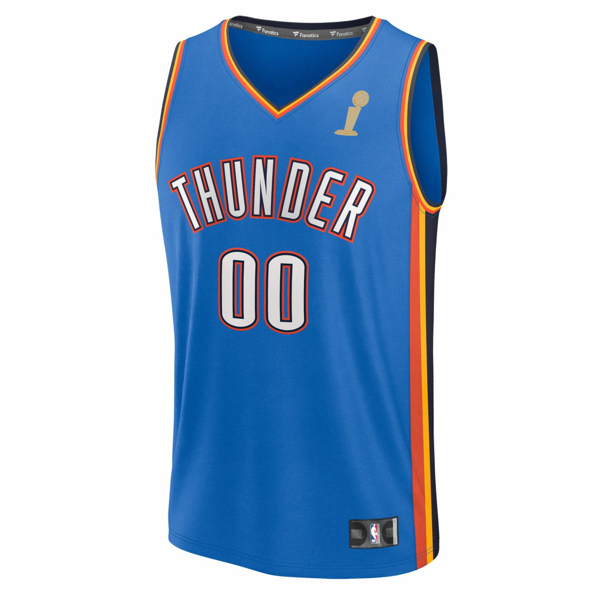 Oklahoma City Thunder 2025 NBA Finals Champions Fast Break Replica Custom Jersey - Blue - Icon Edition