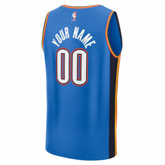Oklahoma City Thunder 2025 NBA Finals Champions Fast Break Replica Custom Jersey - Blue - Icon Edition