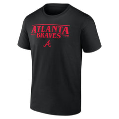 Atlanta Braves Stranger Things Logo Lockup T-Shirt Black