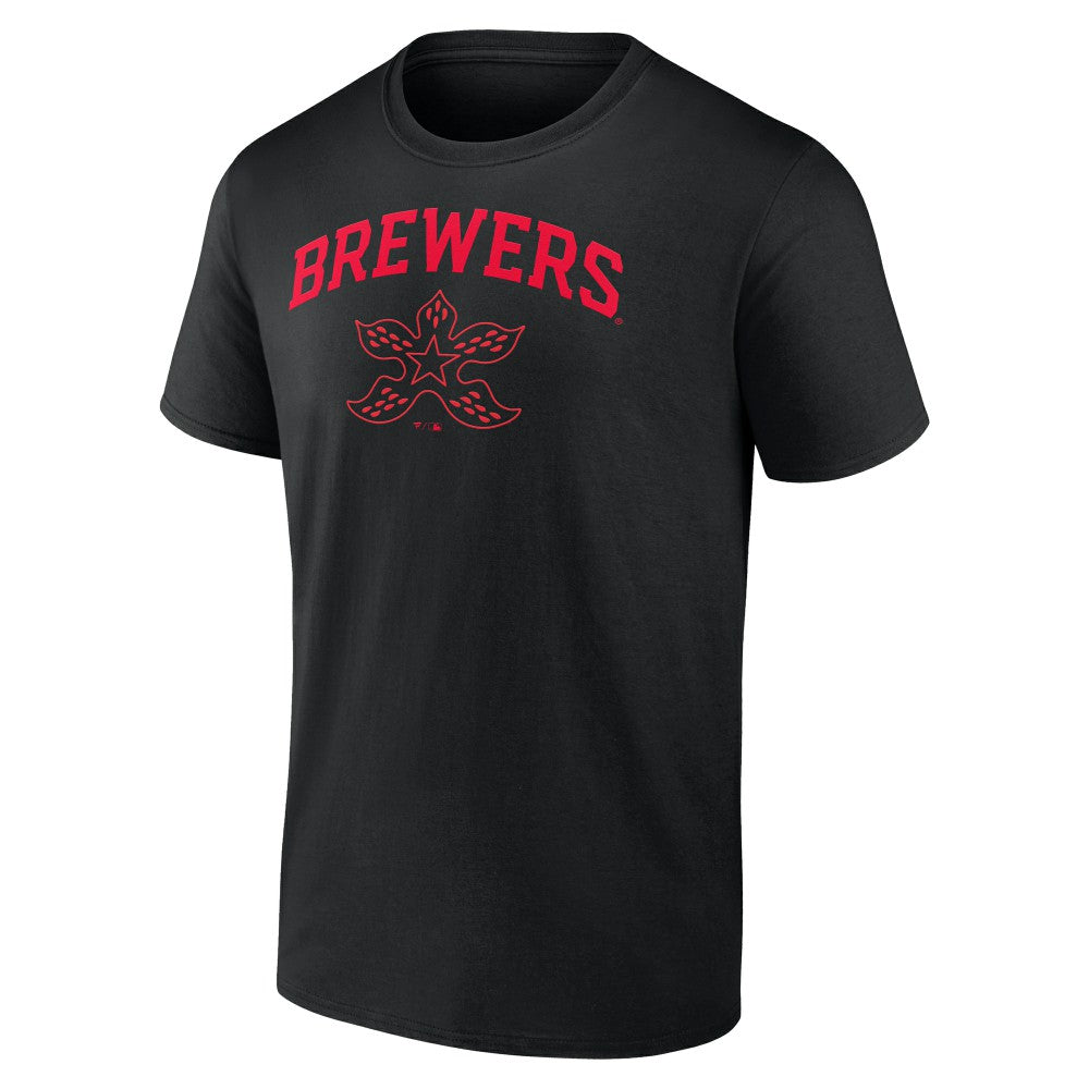 Milwaukee Brewers Stranger Things Demogorgan T-Shirt Black