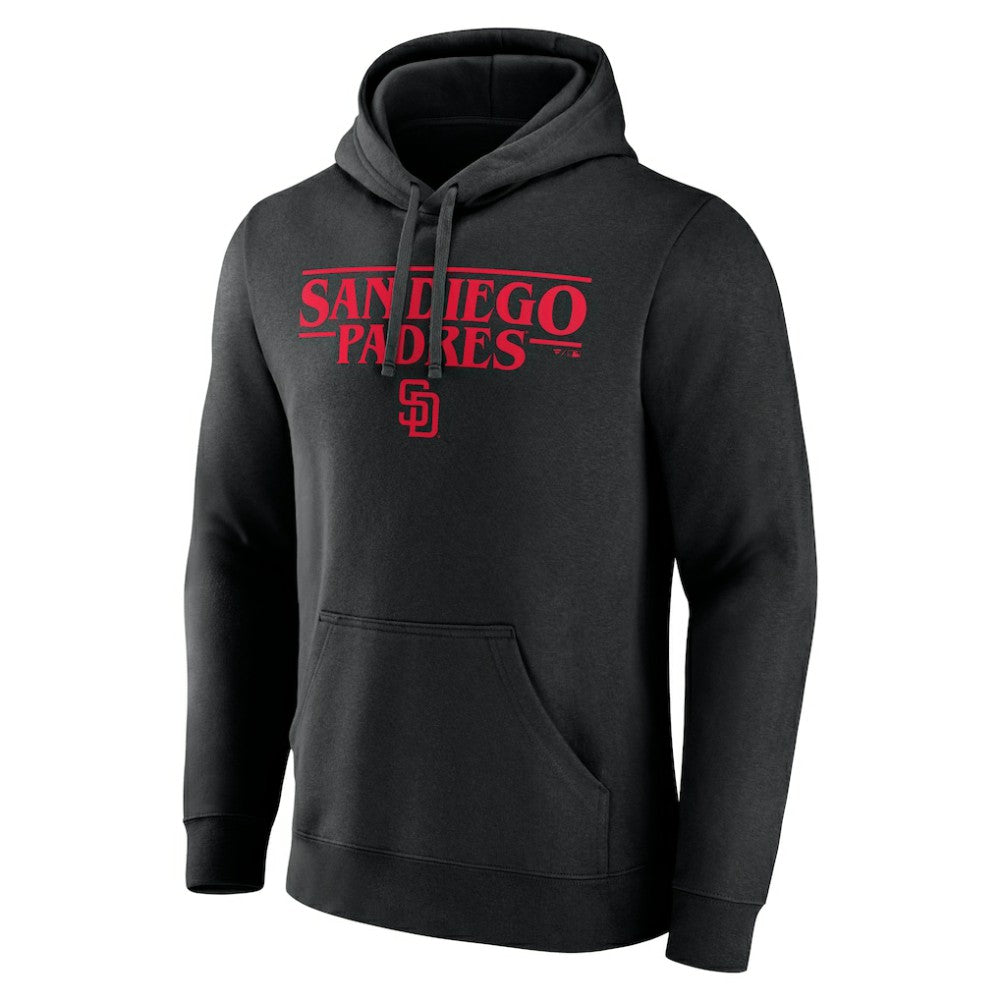 San Diego Padres Stranger Things Logo Lockup Pullover Hoodie Black