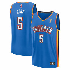 Luguentz Dort Oklahoma City Thunder 2025 NBA Finals Champions Fast Break Replica Player Jersey - Blue - Icon Edition