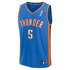 Luguentz Dort Oklahoma City Thunder 2025 NBA Finals Champions Fast Break Replica Player Jersey - Blue - Icon Edition