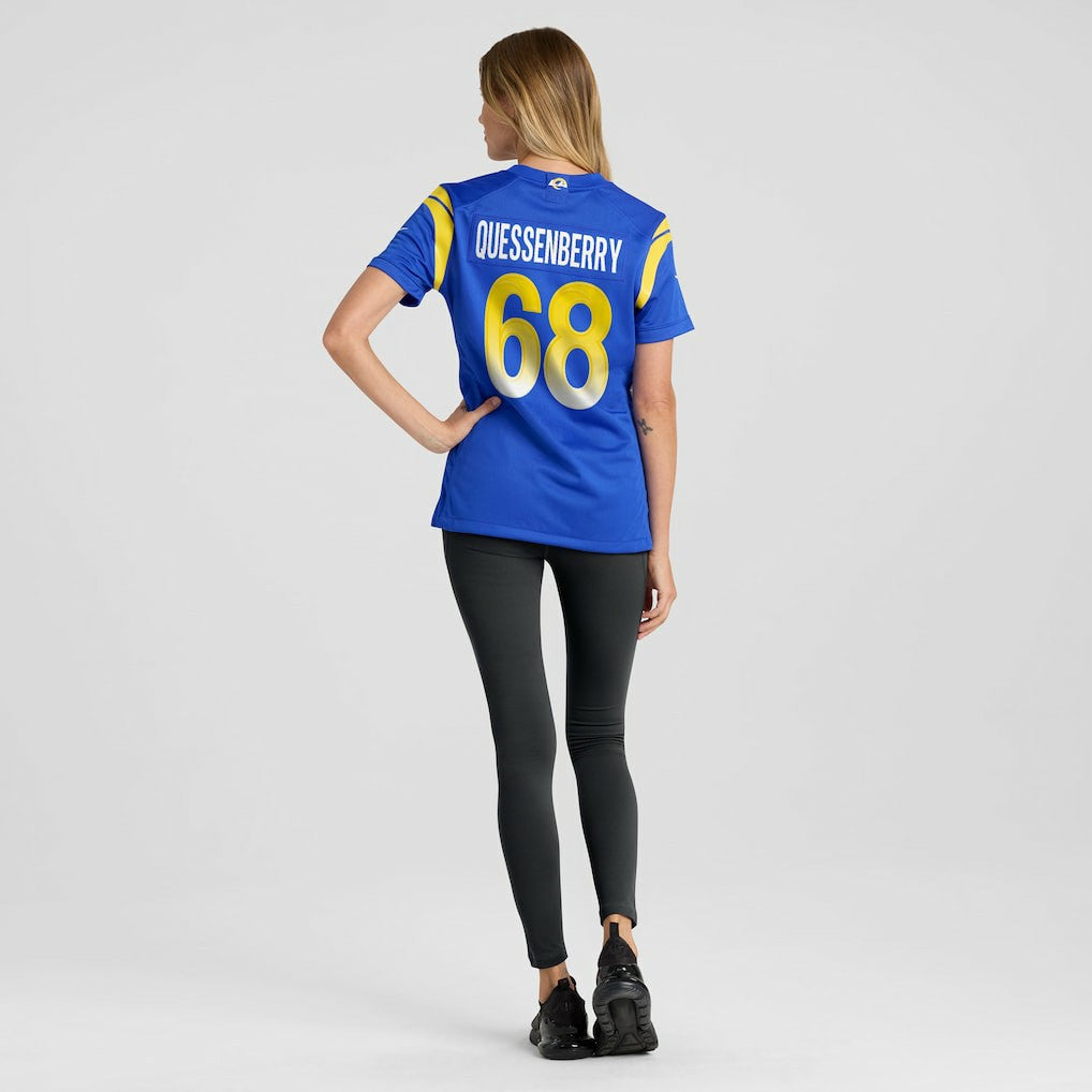 David Quessenberry Los Angeles Rams Women's Team Game Jersey - Royal