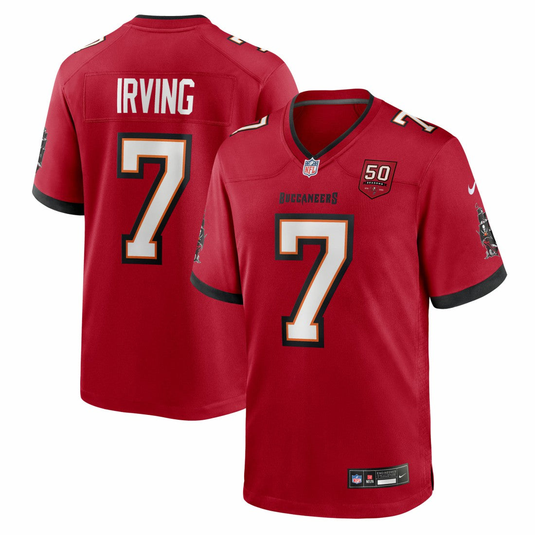 Bucky Irving Tampa Bay Buccaneers 50th Season Team Game Jersey - Red