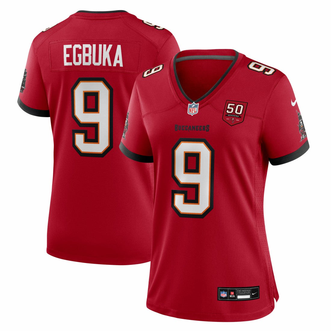 Emeka Egbuka Tampa Bay Buccaneers Women's 50th Season Team Game Jersey - Red