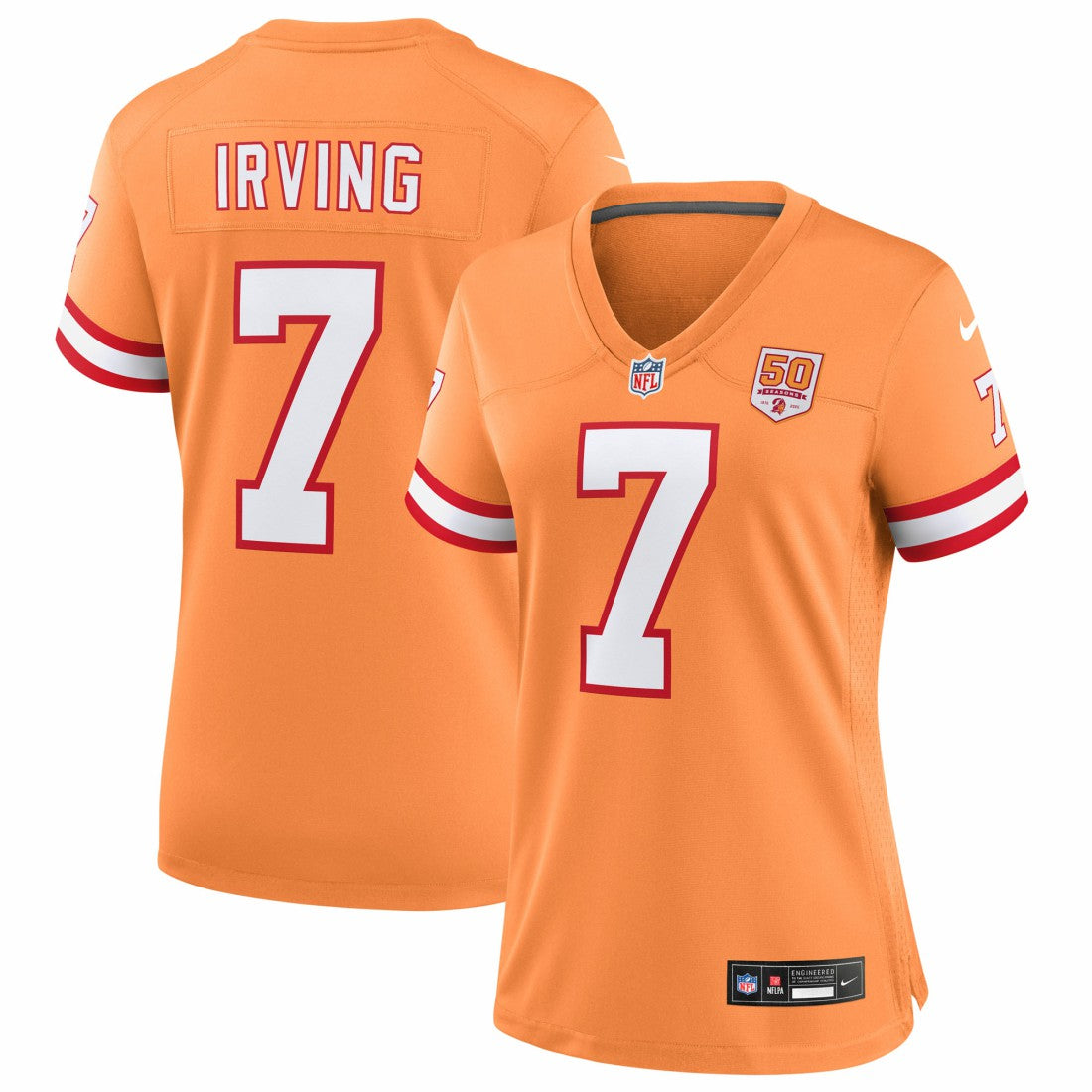 Bucky Irving Tampa Bay Buccaneers Women's 50th Season Game Jersey - Creamsicle
