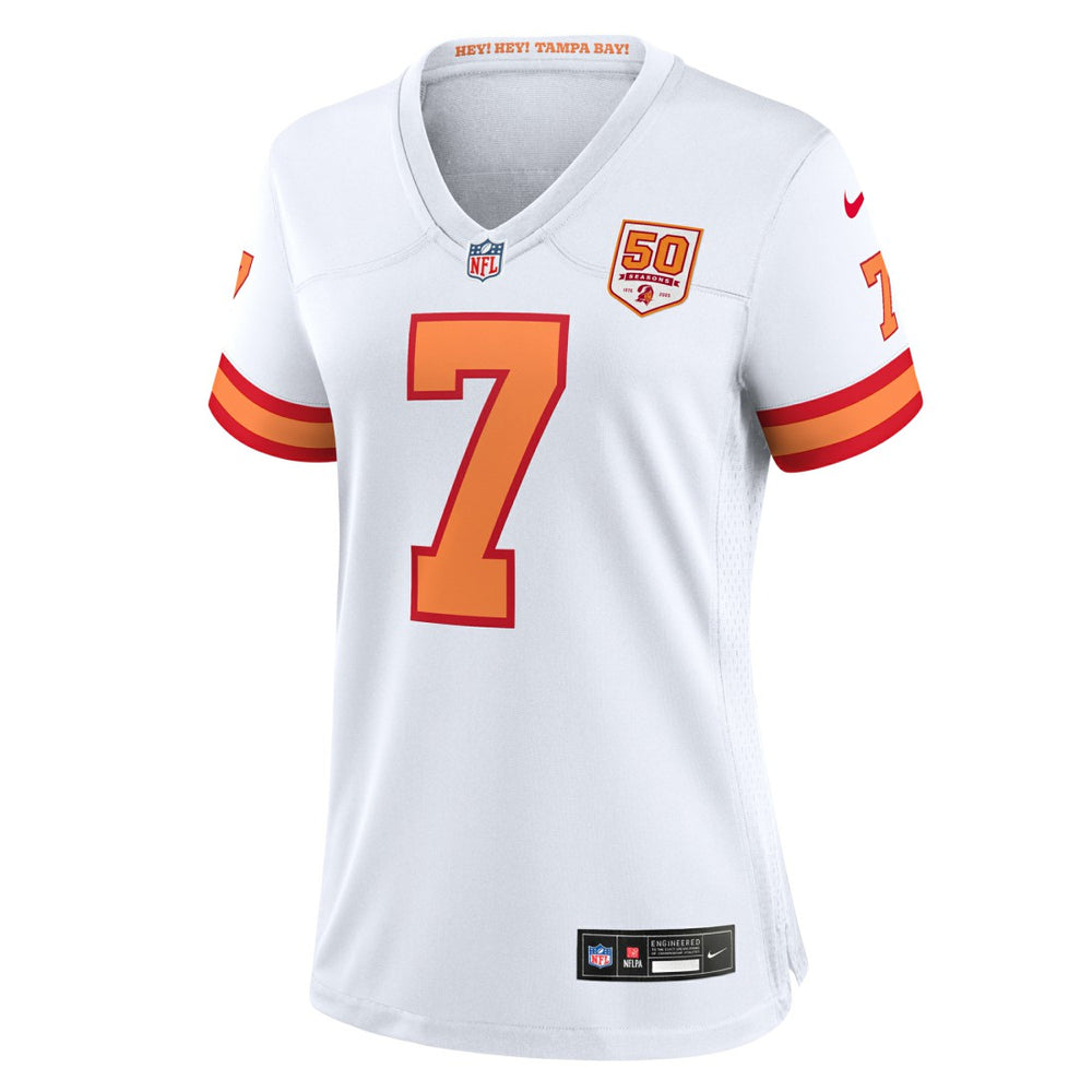 Bucky Irving '76 Tampa Bay Buccaneers Women's 50th Season Game Jersey - White