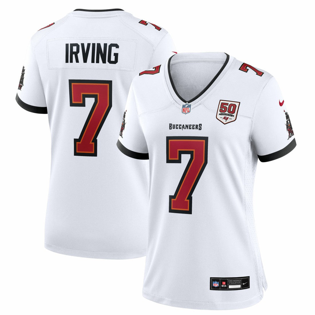 Bucky Irving Tampa Bay Buccaneers Women's 50th Season White Game Jersey - White