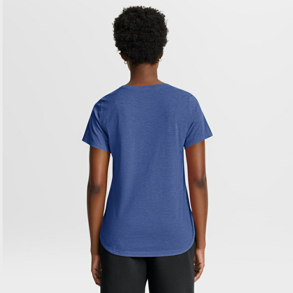 Chicago Cubs Women's Arched Tri-Blend T-Shirt Heather Royal | Nike