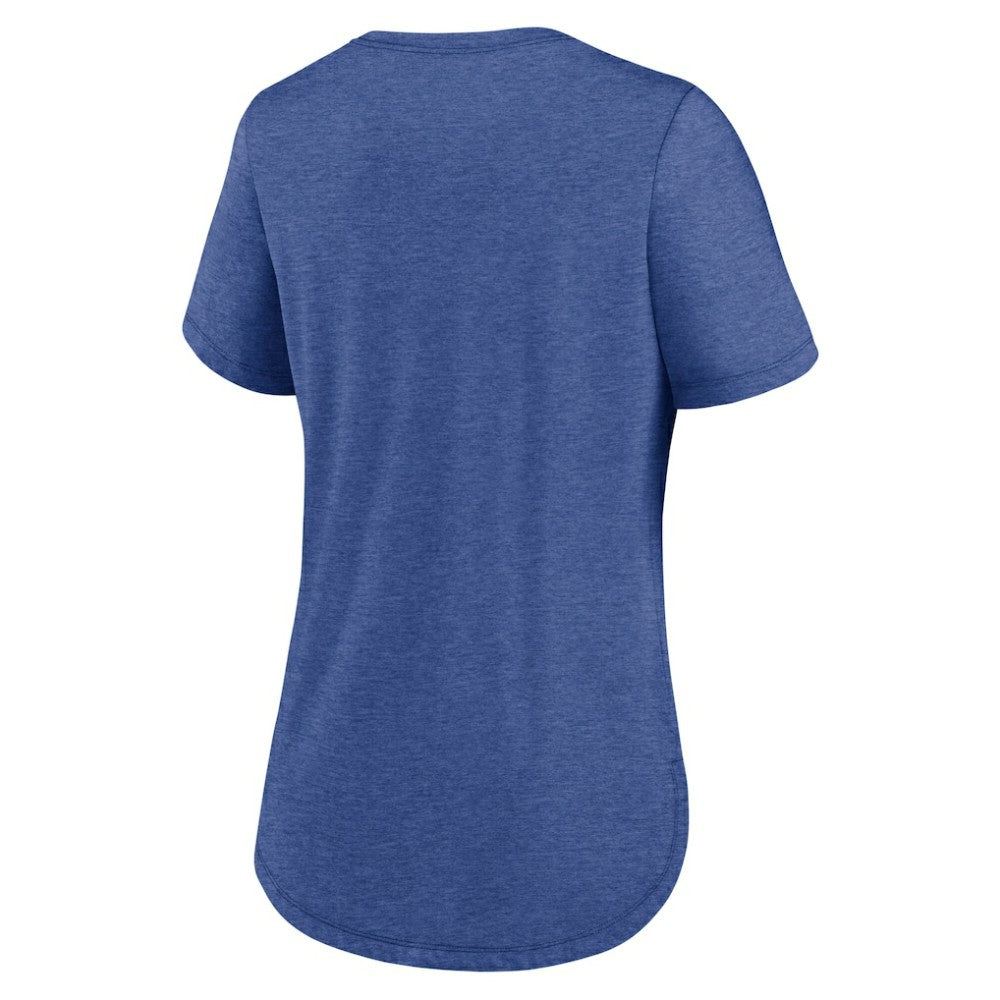 Chicago Cubs Women's Arched Tri-Blend T-Shirt Heather Royal | Nike