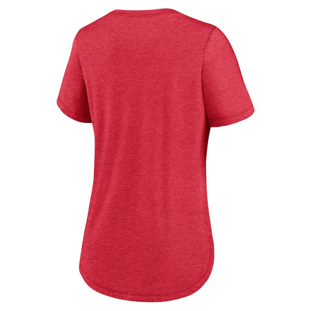 St. Louis Cardinals Women's Arched Tri-Blend T-Shirt Heather Red | Nike