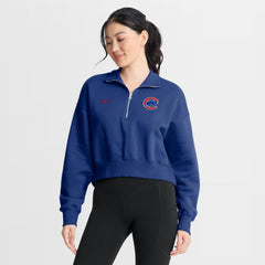 Chicago Cubs Women's Primetime Phoenix Fleece Half-Zip Sweatshirt Royal | Nike