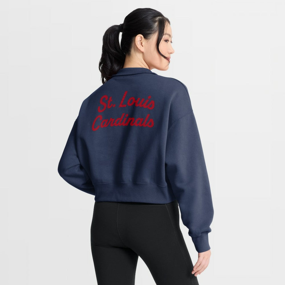 St. Louis Cardinals Women's Primetime Phoenix Fleece Half-Zip Sweatshirt Navy | Nike