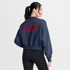 St. Louis Cardinals Women's Primetime Phoenix Fleece Half-Zip Sweatshirt Navy | Nike