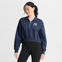New York Yankees Women's Primetime Phoenix Fleece Half-Zip Sweatshirt Navy | Nike