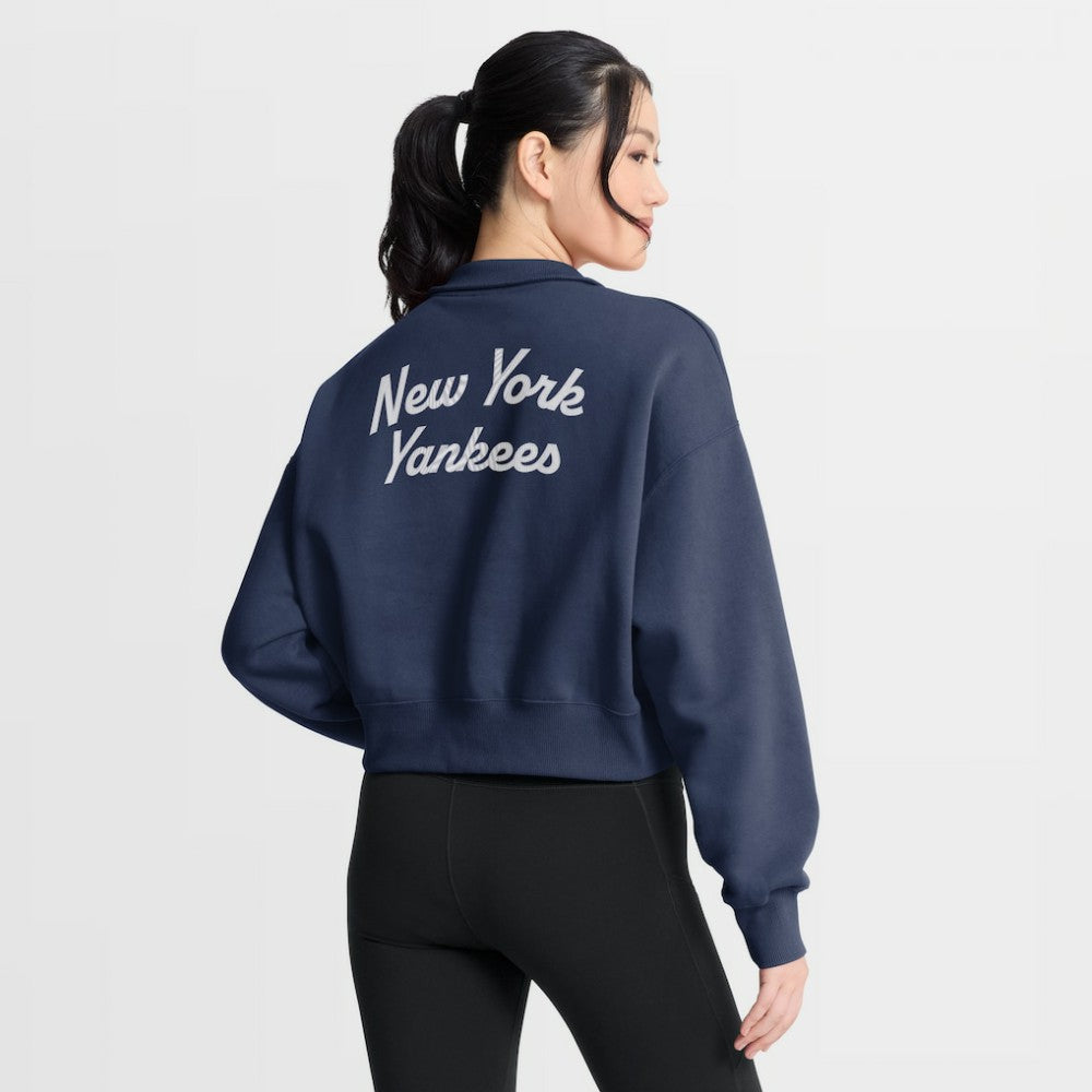 New York Yankees Women's Primetime Phoenix Fleece Half-Zip Sweatshirt Navy | Nike