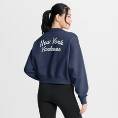 New York Yankees Women's Primetime Phoenix Fleece Half-Zip Sweatshirt Navy | Nike