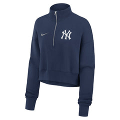 New York Yankees Women's Primetime Phoenix Fleece Half-Zip Sweatshirt Navy | Nike