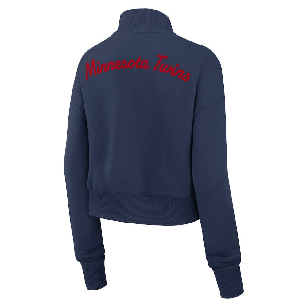 Minnesota Twins Women's Primetime Phoenix Fleece Half-Zip Sweatshirt Navy | Nike