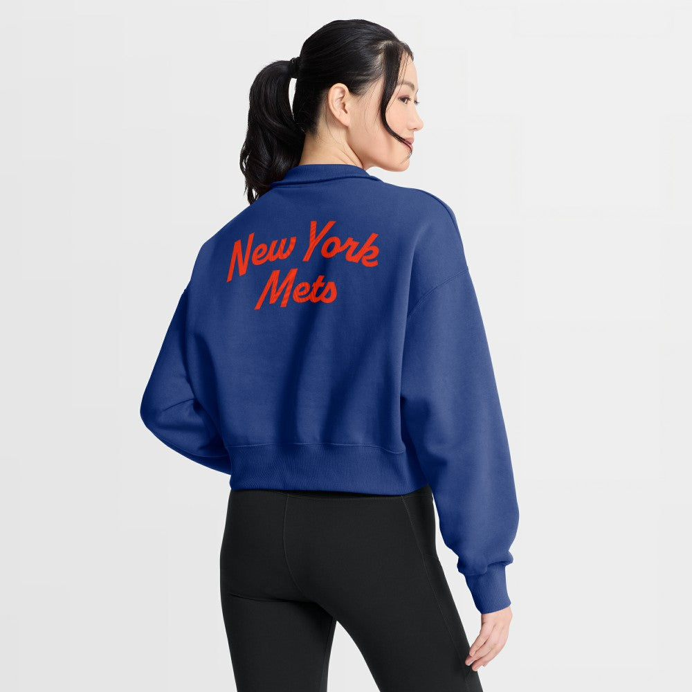 New York Mets Women's Primetime Phoenix Fleece Half-Zip Sweatshirt Royal | Nike