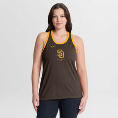 San Diego Padres Women's Tri-Blend Dri-FIT Racerback Tank Top Brown | Nike