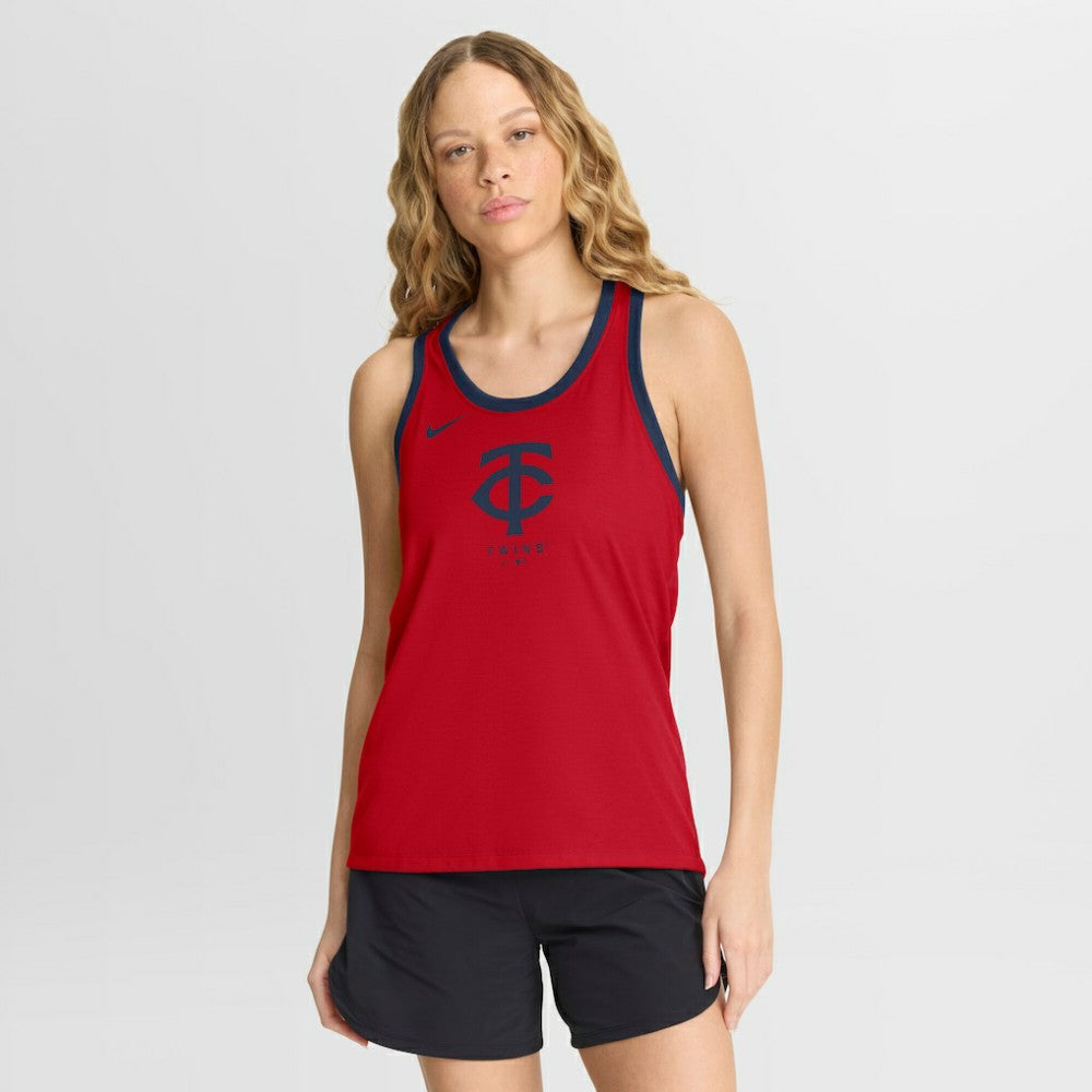 Minnesota Twins Women's Tri-Blend Dri-FIT Racerback Tank Top Red | Nike