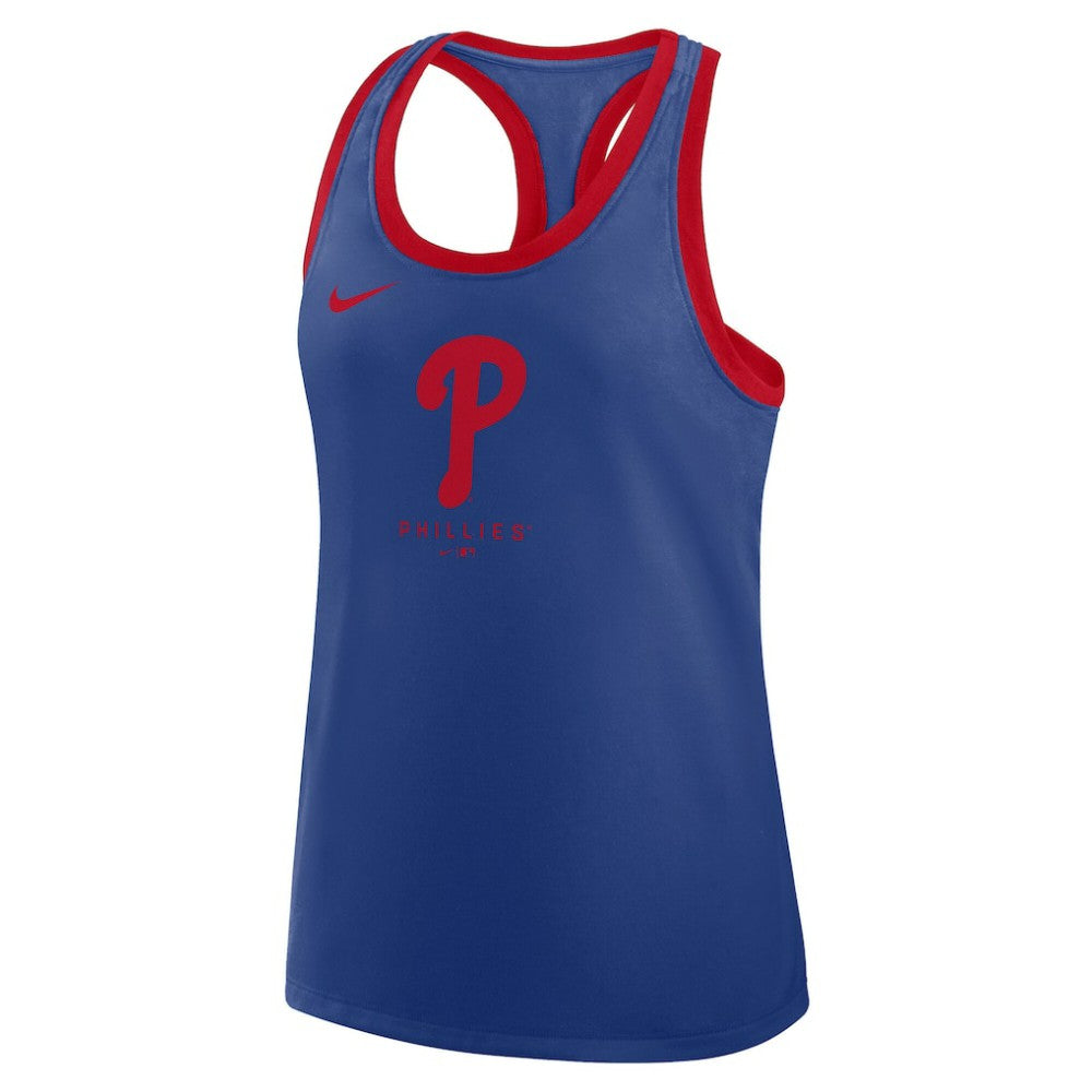 Philadelphia Phillies Women's Tri-Blend Dri-FIT Racerback Tank Top Royal | Nike